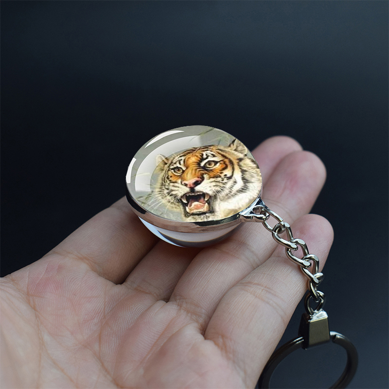 Tiger Picture Keychain Crystal Ball Jewelry Year of The Tiger Year Glass Ball Jewelry 35MM Keychain Year for Family: 11