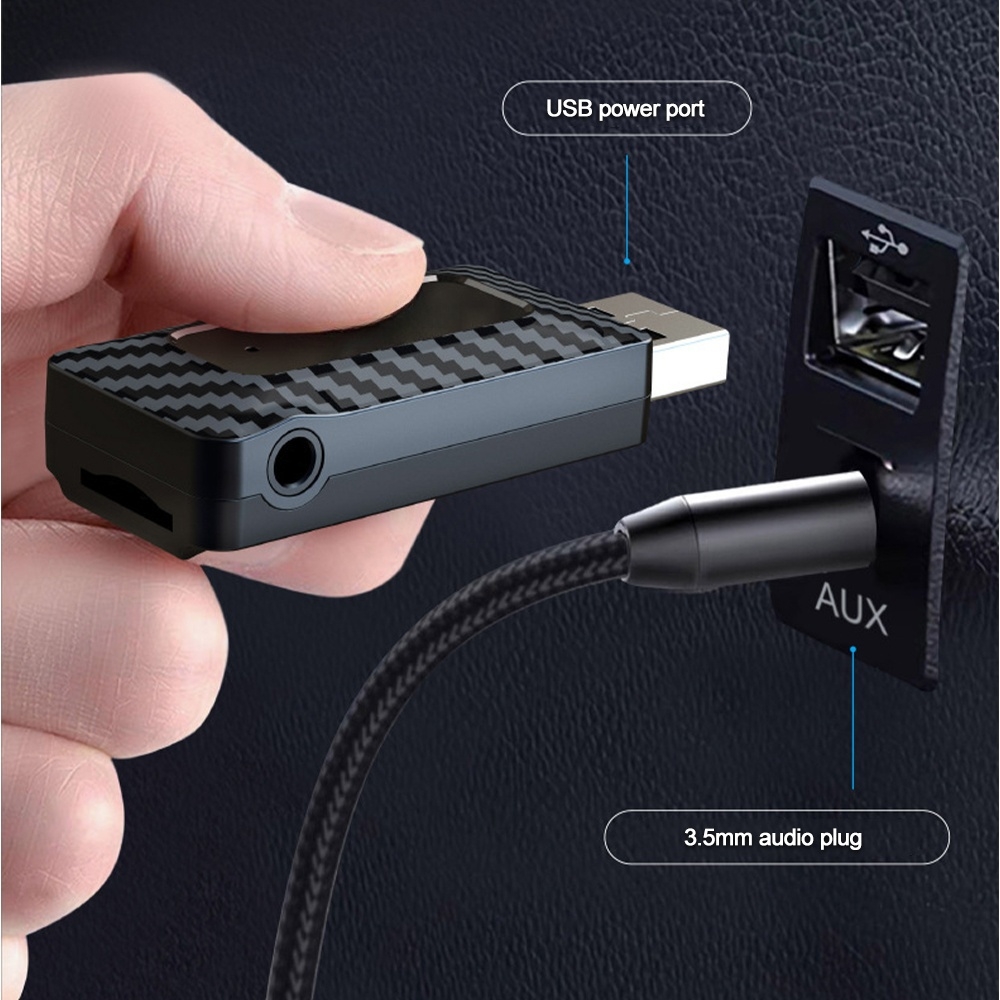 Bluetooth 5.3 Mini USB Auto FM-zender Ontvanger met microfoon Handsfree bellen Carkit Auto Draadloos HIFI Stereo Audio voor FM-radio