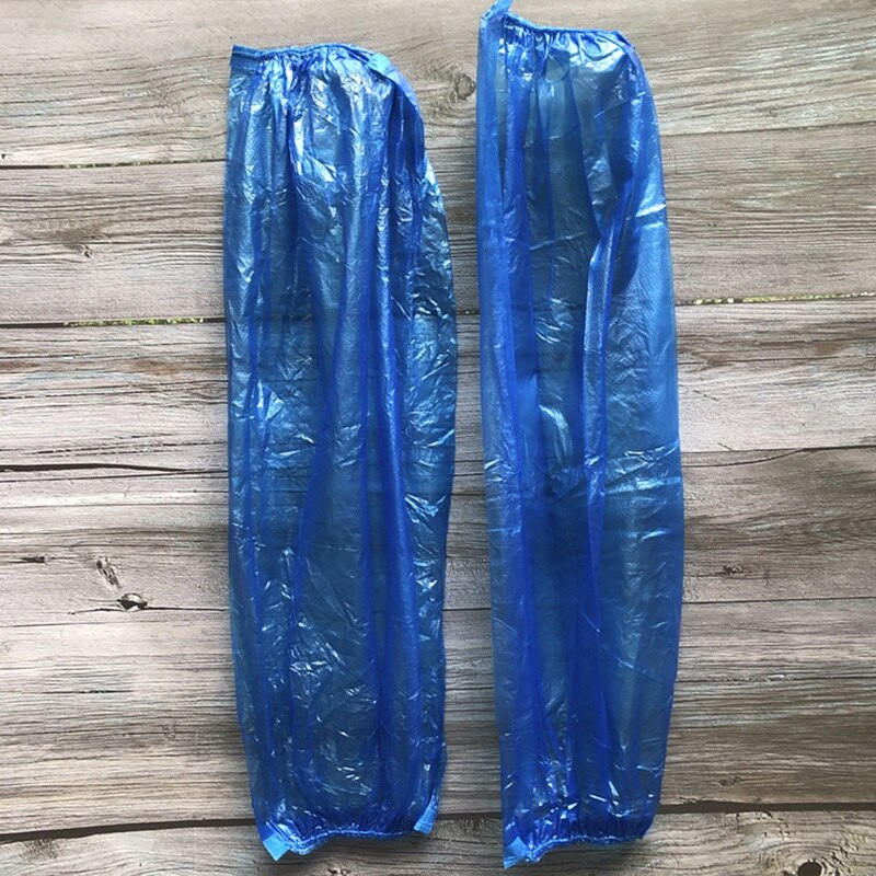 100pcs Disposable Protective Sleeves Cover Protective Waterproof Disposable Arm Sleeves Covers Plastic Oversleeves: BL