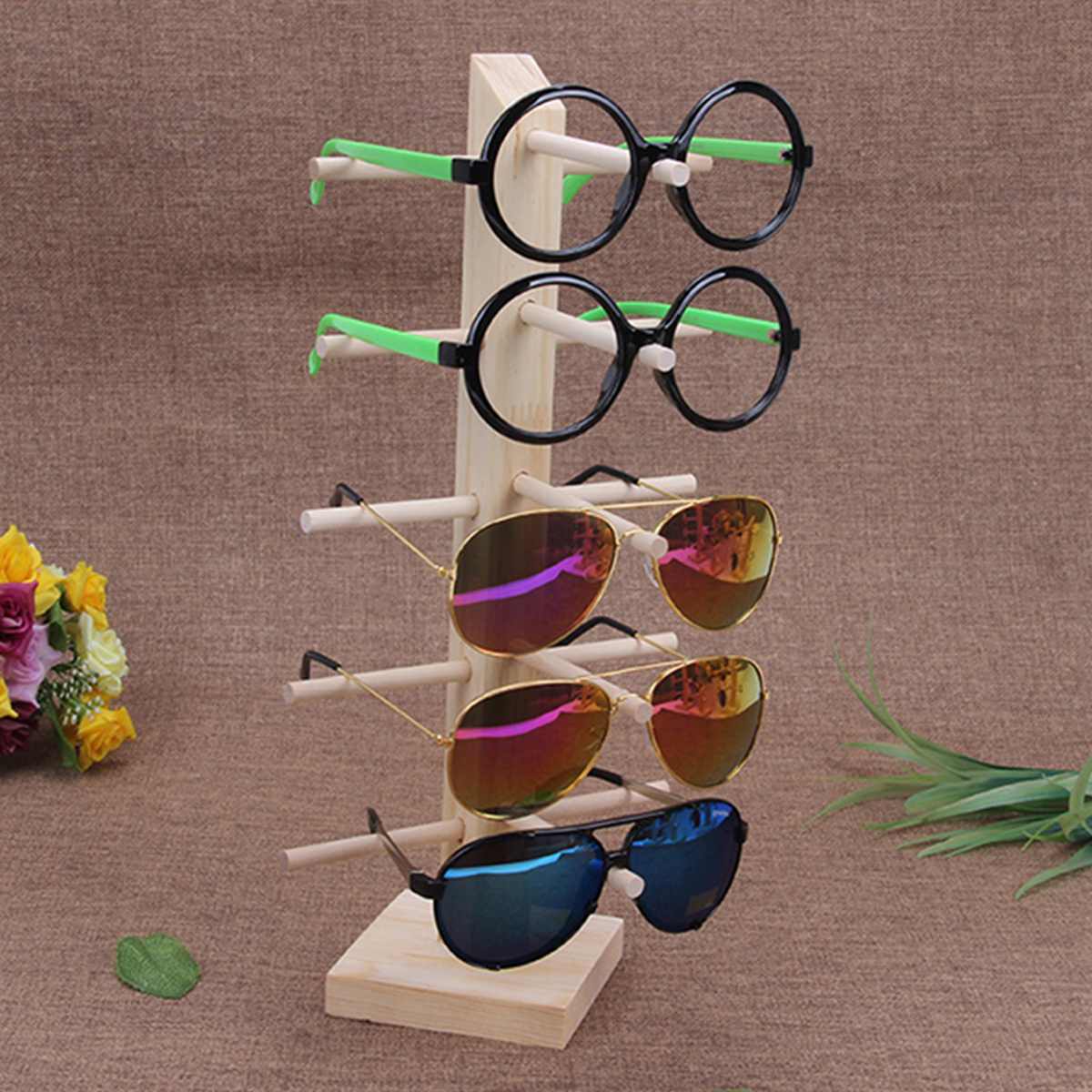 4/5/6 Layers Multi Layers Wood Sunglass Display Rack Shelf Eyeglasses Show Stand Jewelry Holder for Multi Pairs Glasses Showcase: 5 Layers