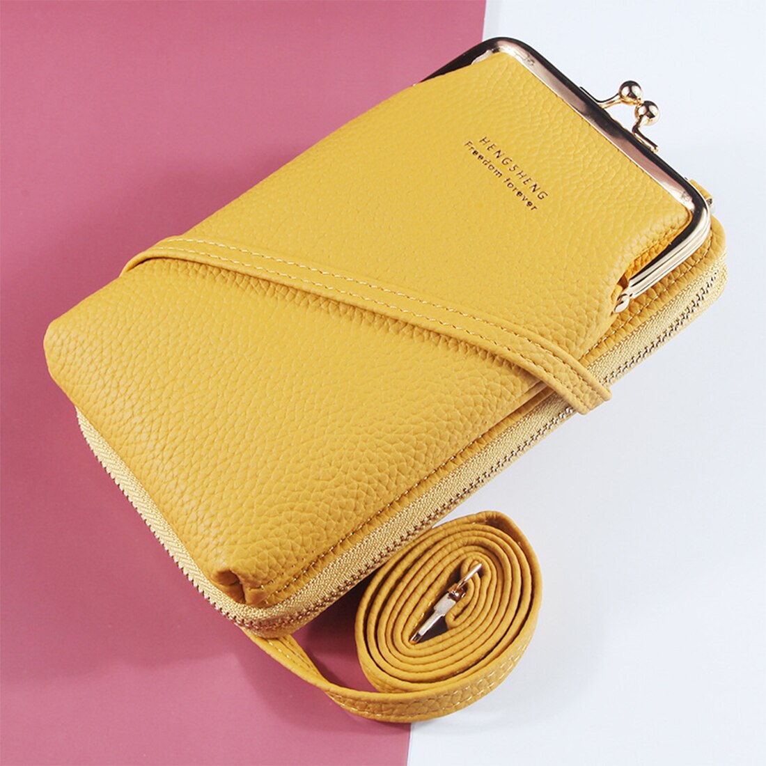 Brand Crossbody Bags Touch Screen Cell Phone Purse Bag Smartphone Wallet Metal Leather Shoulder Strap Handbag Women Bag: 8