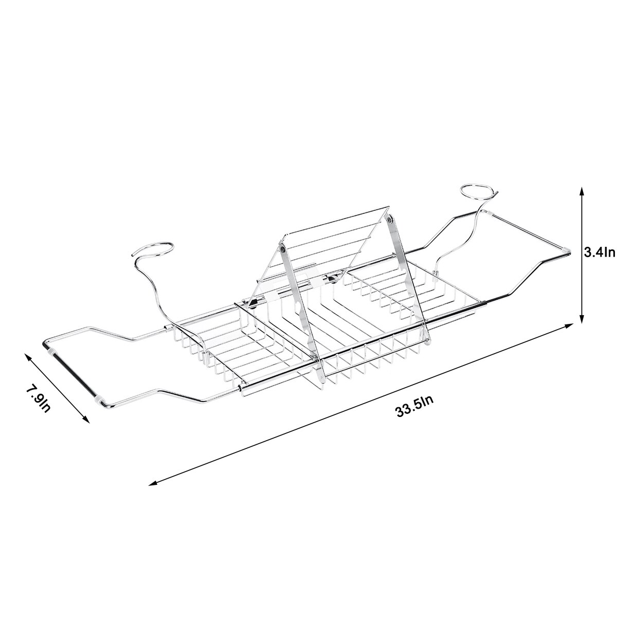Extendable Stainless Scalable Bathtub Tray Bath Tub Racks Wine Book Holder Shower Organizer Bathtub Caddy Tray Bathroom Shelf