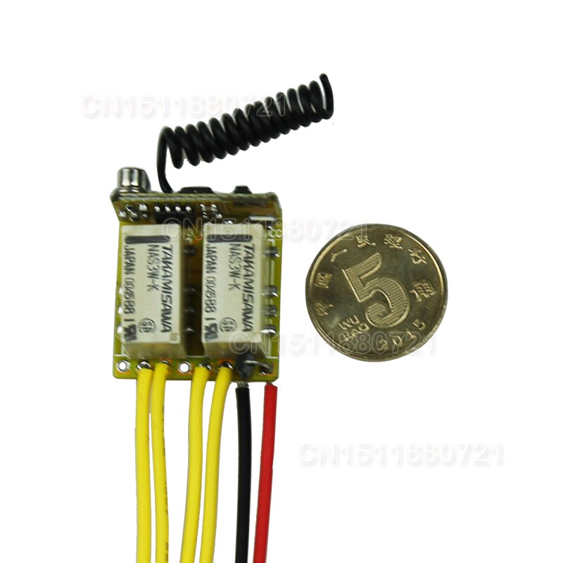 Dc 3.7v 4.5v 5v 7.4v 9v 12v mini 2ch relæ fjernbetjening mikro trådløs kontakt ingen com nc relæ modtager + sender kontakt