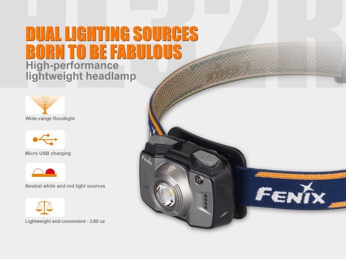 Aankomst Fenix HL32R Cree XP-G3 wit licht LED 600 Lumen Ultra Lichtgewicht USB Oplaadbare Koplamp voor Trail Running