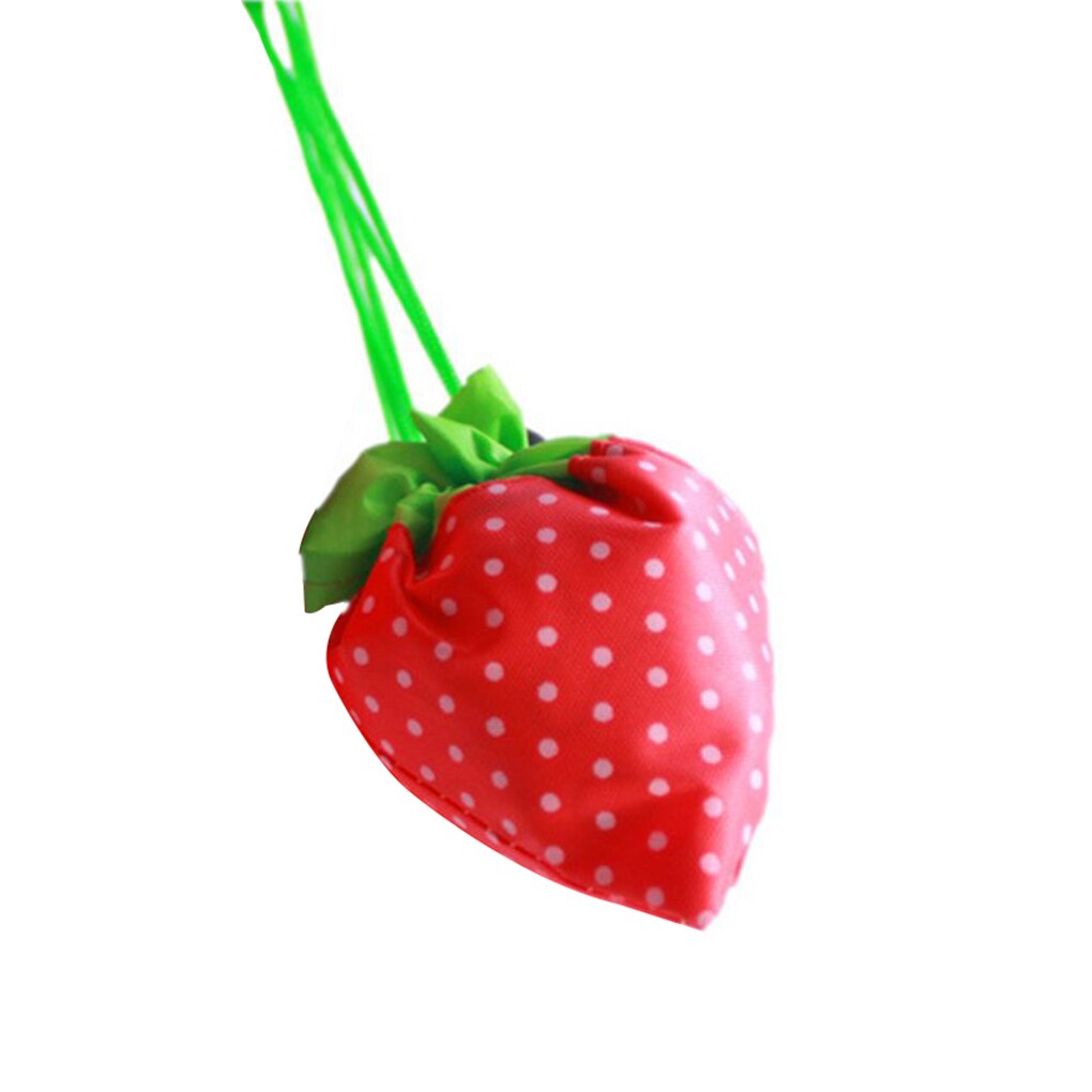 Foldrable Reusable Shopping Bags Eco storage bag Handbag Strawberry Foldable Folding Nylon tote Bag: 2pc