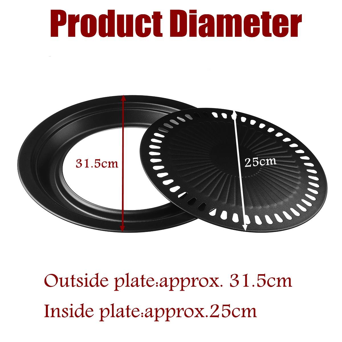 Korean BBQ Grill Pan – 11.4 Inch Round Non-Stick Aluminum Pan For Indoor/Outdoor Grilling - View #9