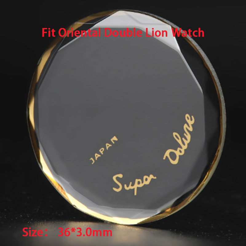 Mineral glas Uhren linsen polyed rischen Winkel modifizieren des Glas 3a geripptes Glas passen orientalische Doppel löwen uhr Reparatur teil Aftermark: Schwarz