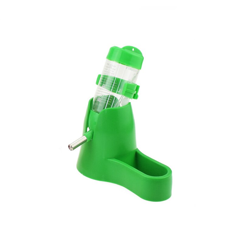 Hamster Water Bottle Small Animal Pet Guinea Rat Mouse Drinking Fountain Animal Feeding Device Hamster Food Container Case: 2in1 Green
