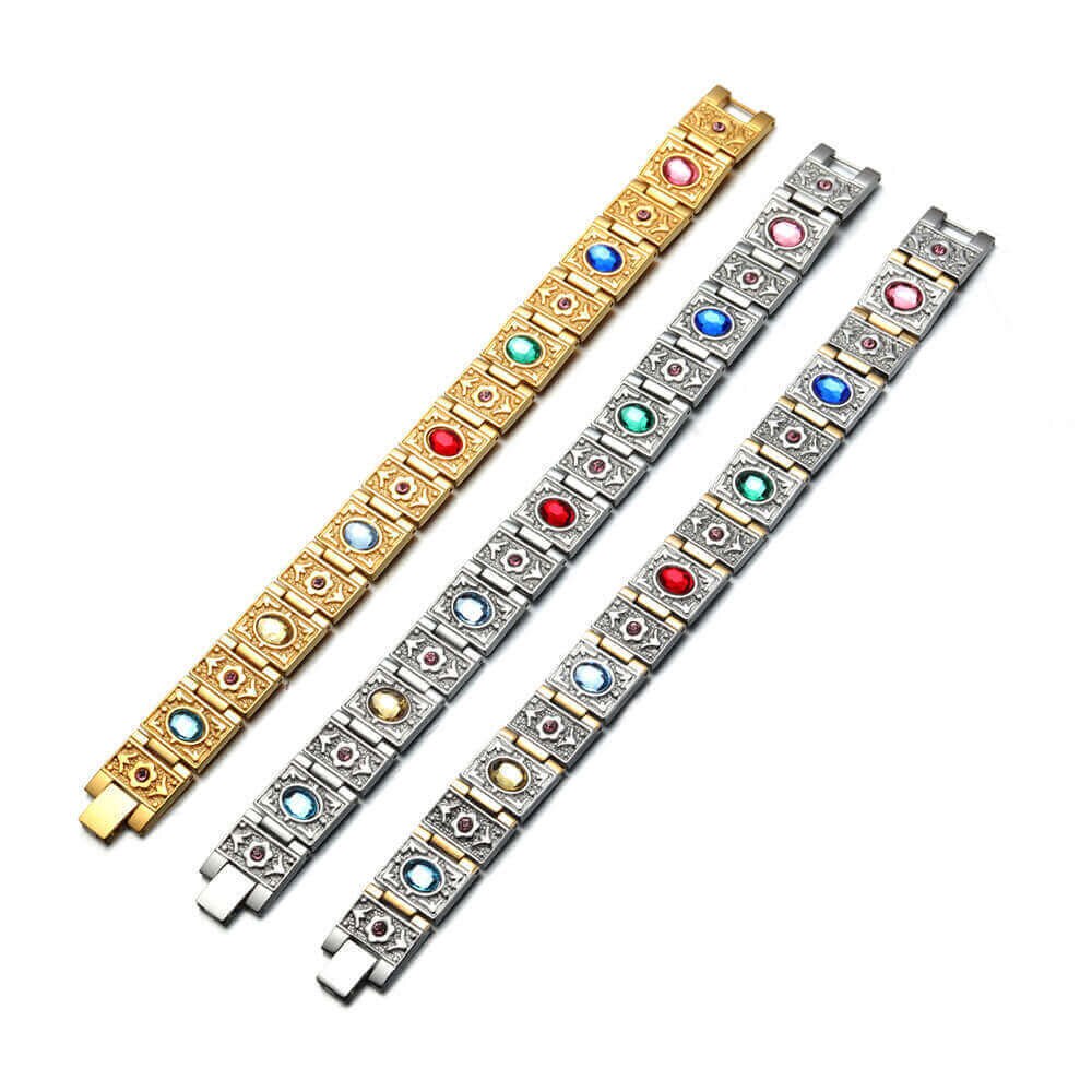 Bracciale multifunzionale da donna in acciaio inossidabile da uomo con magnete, braccialetto sportivo per energia, braccialetto con diamanti, adulto