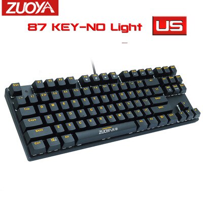 Zuoya X51 automat do gier klawiatura 87 klawiatura mechaniczna klawiatura zielona oś czerwona oś klawiatura do gier kabel RGB klawiatura podświetlana rosja: No light English / Niebieski Przełącznik
