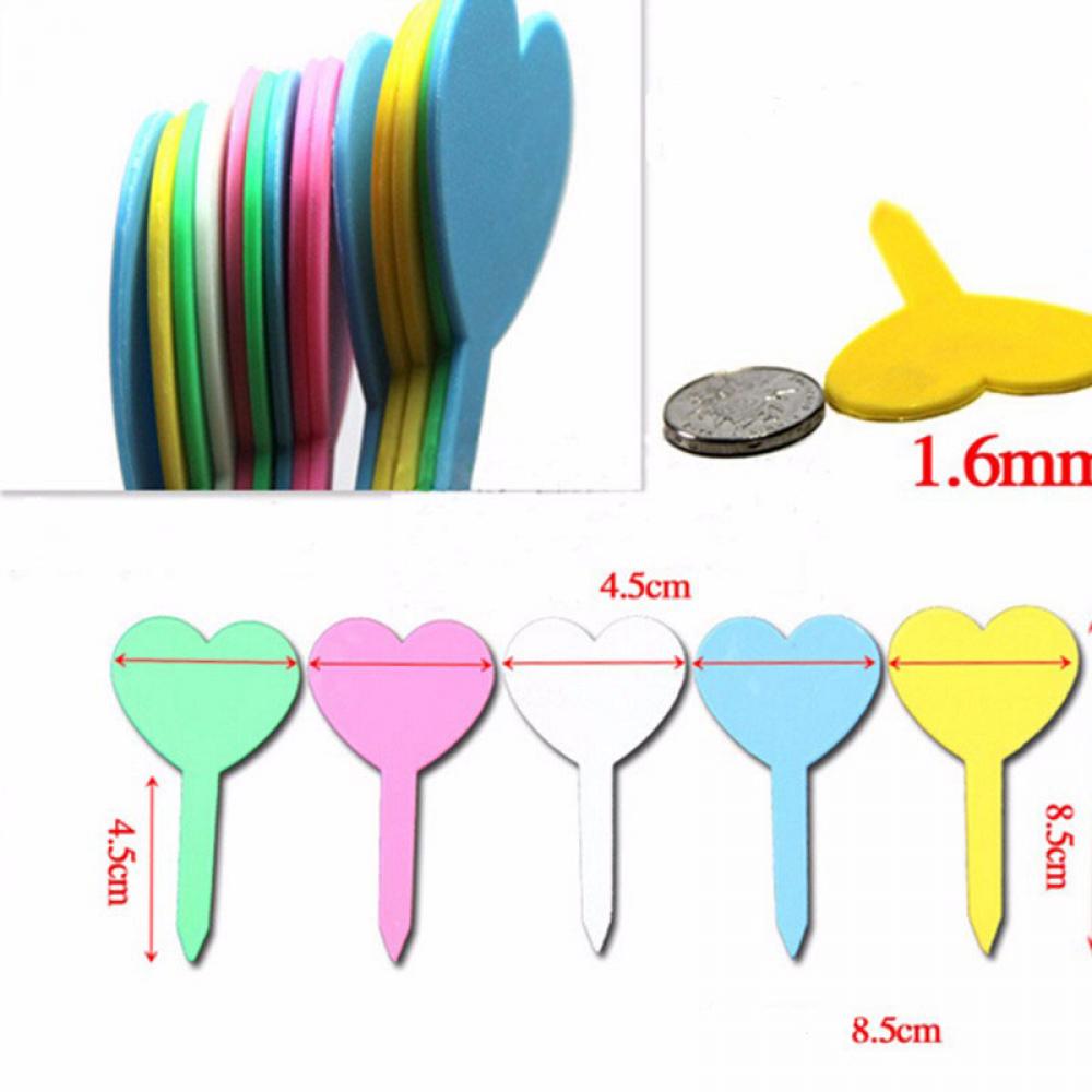 50 stk farverige plantemarkører havebonsai sukkulent frøplanter tags skilt havearbejde etiketter pæl plast plante kærlighed hjerte tags