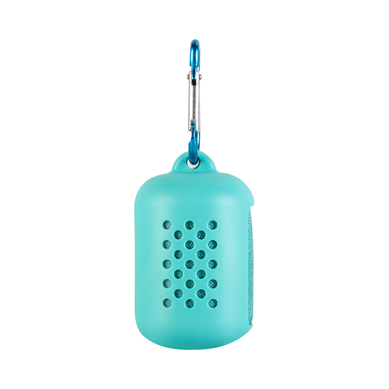 Voyage pliable Mini serviette Portable randonnée Camping séchage rapide serviette avec étui en silicone outil de plein air sport visage petite serviette outils: green