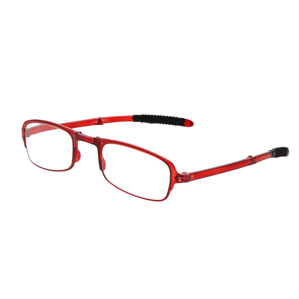 Ultralichte leesbril met metalen montuur, opvouwbare bril met etui, unisex anti-reflectie, vergrootglas voor oogzorg: +400 / Rood