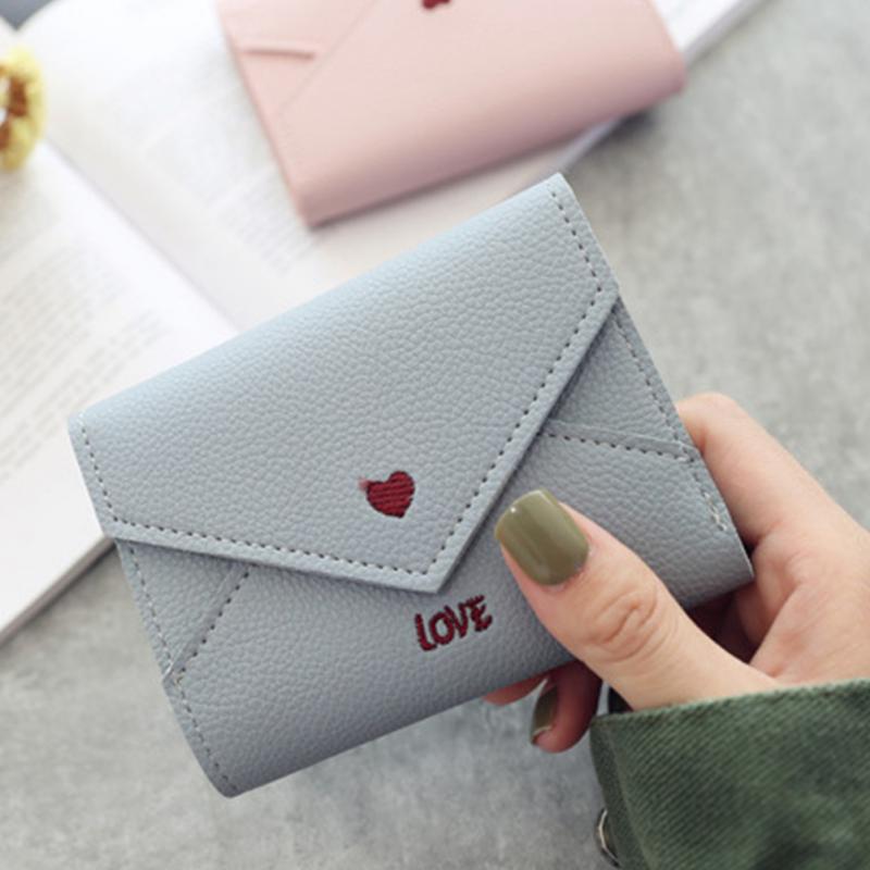 Heart Pattern Tassel Women Wallet for Credit Cards Small Luxury Mini PU Leather Short Womens Wallets and Purses: F