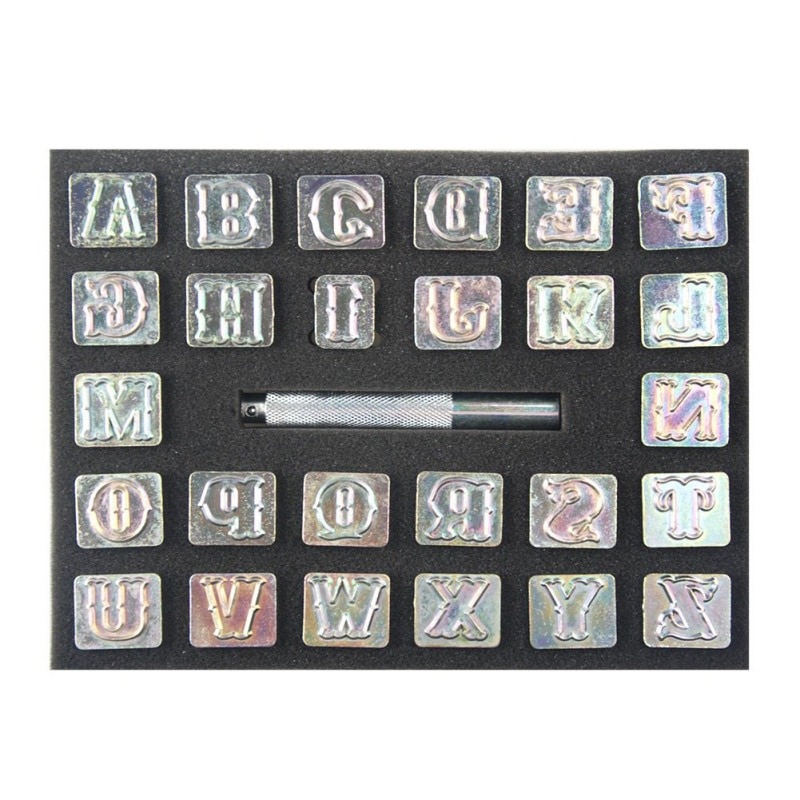 Juego de Herramientas de sello de cuero con letras digitales, juego de sellos de Metal para el hogar, herramienta de Sello de cuero desmontable