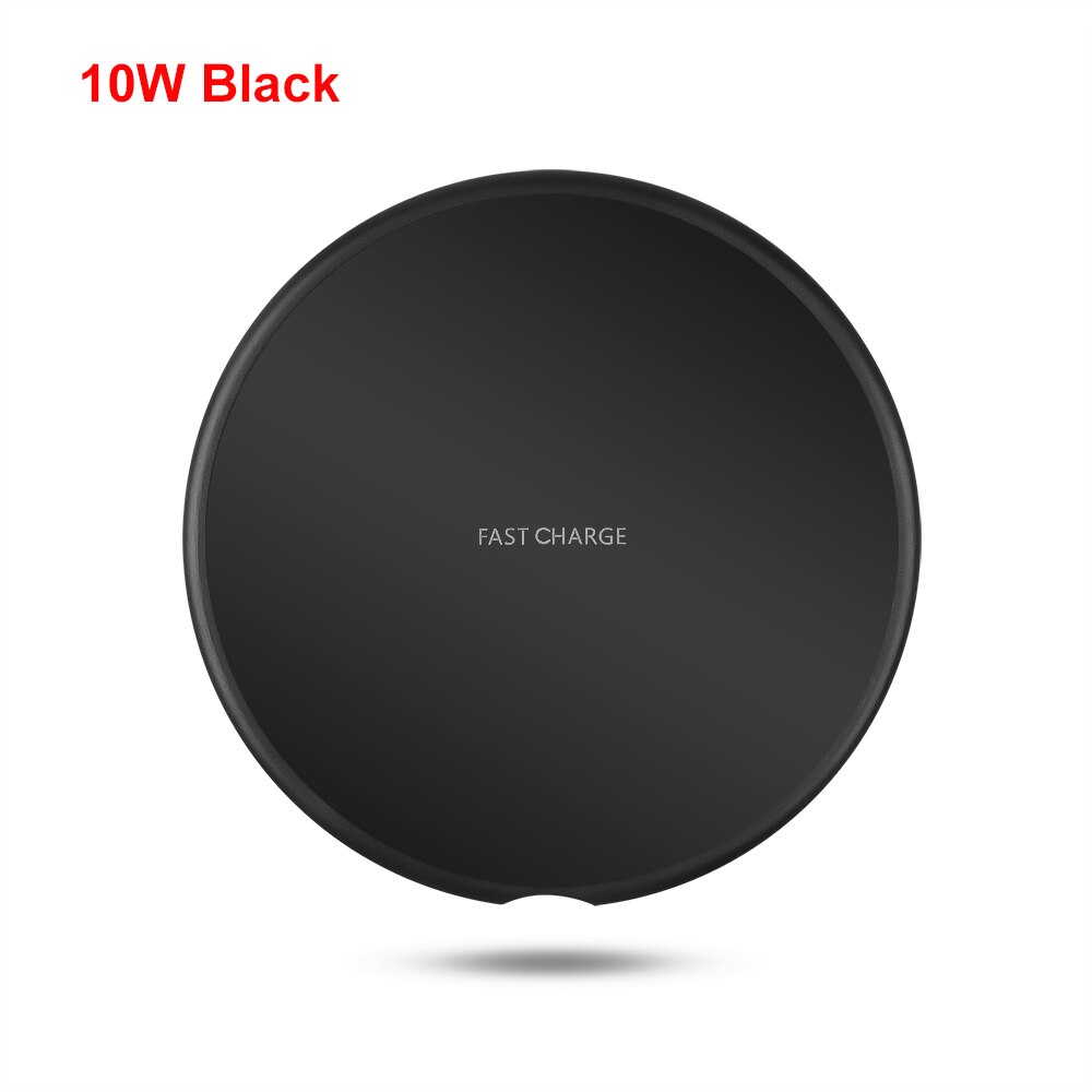 5W/10W Qi Drahtlose Ladegerät für iPhone 11 Xs Max X XR 8 Plus 10W Schnelle lade Pad für Samsung Hinweis 9 Hinweis 8 S10 Plus: 10W Black