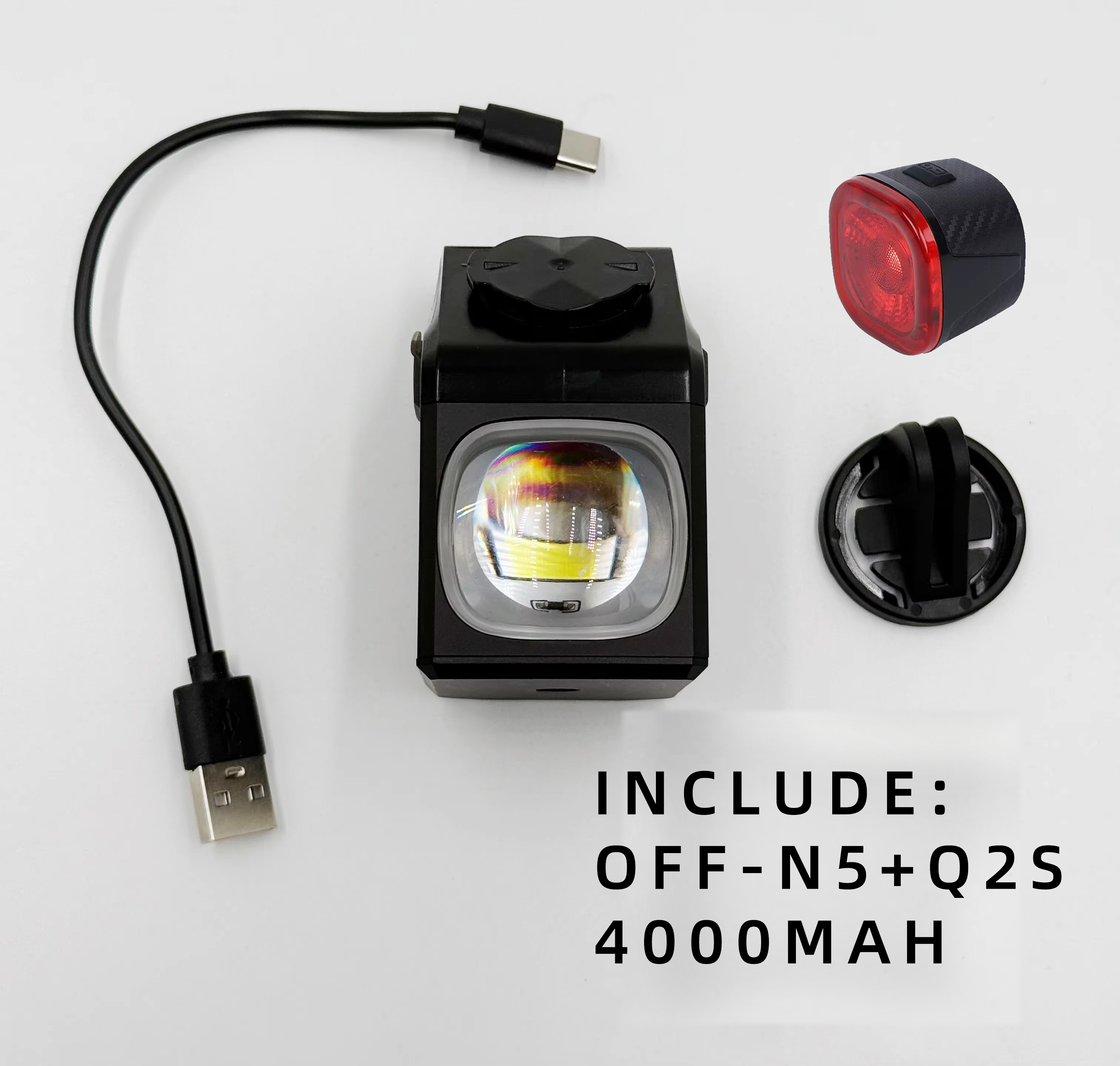 Lampe Avant Vélo Type-C Rechargeable – Étanche IPX6, Phare Aluminium Vélo