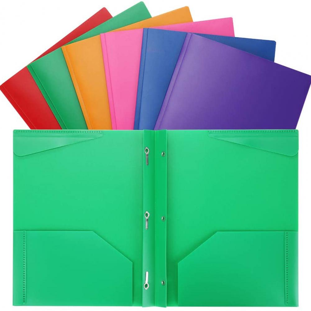 6Pcs/Bag Waterproof File Folder Foldable Anti-scratch Plastic Organized Document Folder Office Supplies