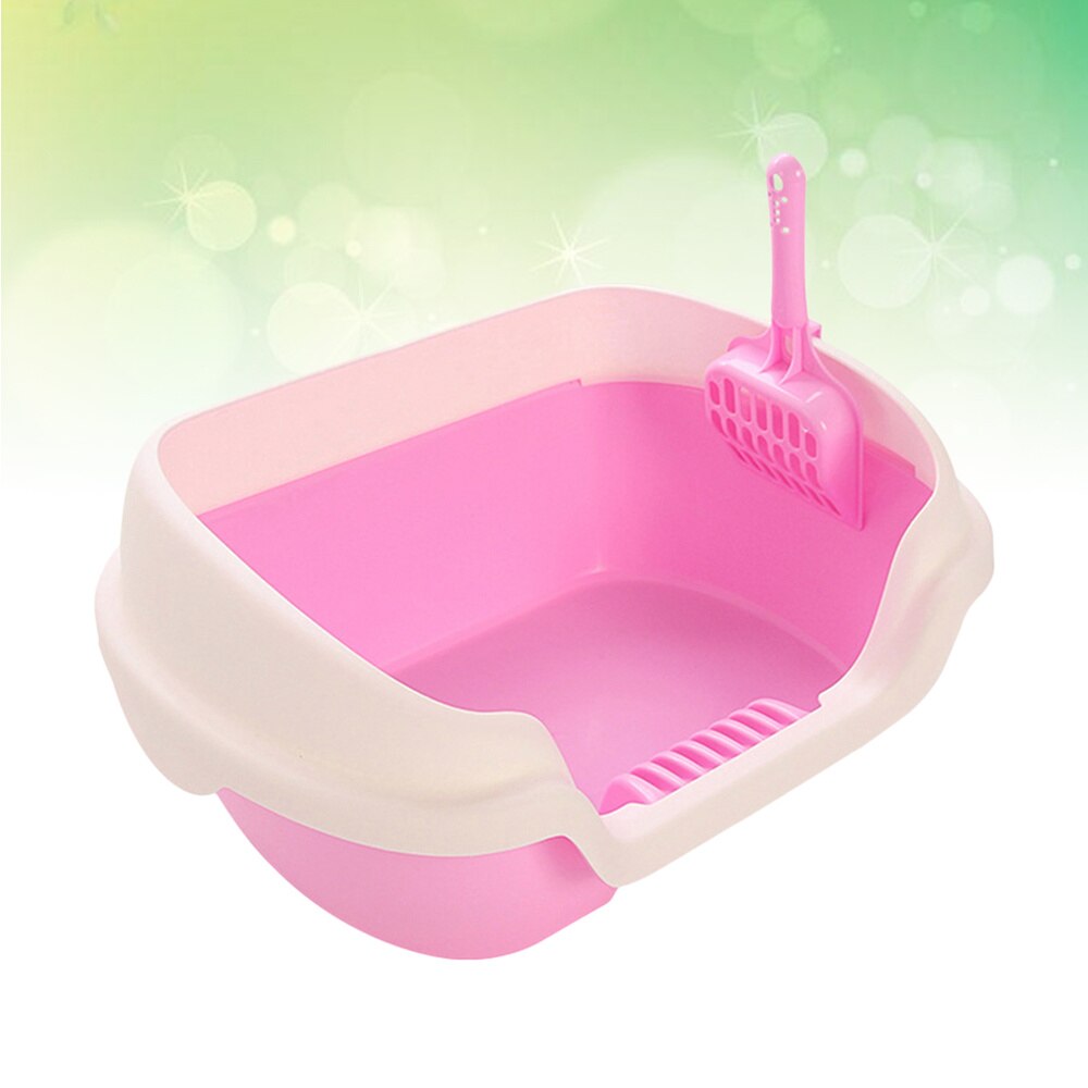 Semi-gesloten Kattenbak Praktische Kat Cleaning Bad Wastafel Kattenbak (Roze, Grootte): Pink