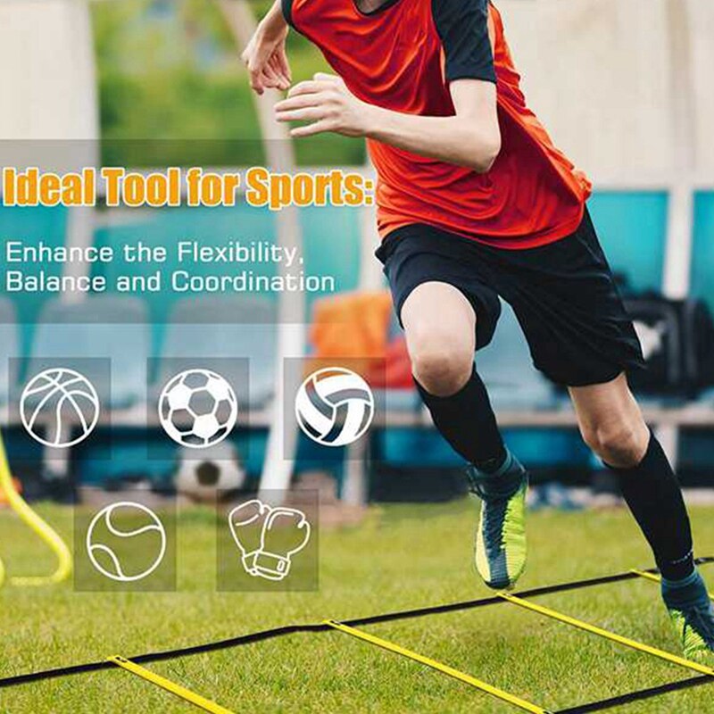 Échelle d'entraînement d'agilité, ensemble de disques de Logo en Triangle pour enfants et jeunes, entraînement de Football, 12 étapes, 20 pieds