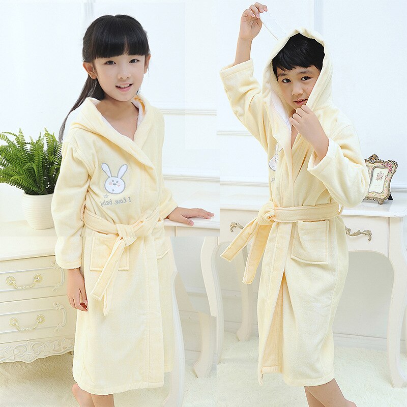 Children Toweling Terry Cotton Cartoon Bathrobe Boys Kids Winter Bath Robe Little Girls Dressing Gown L174
