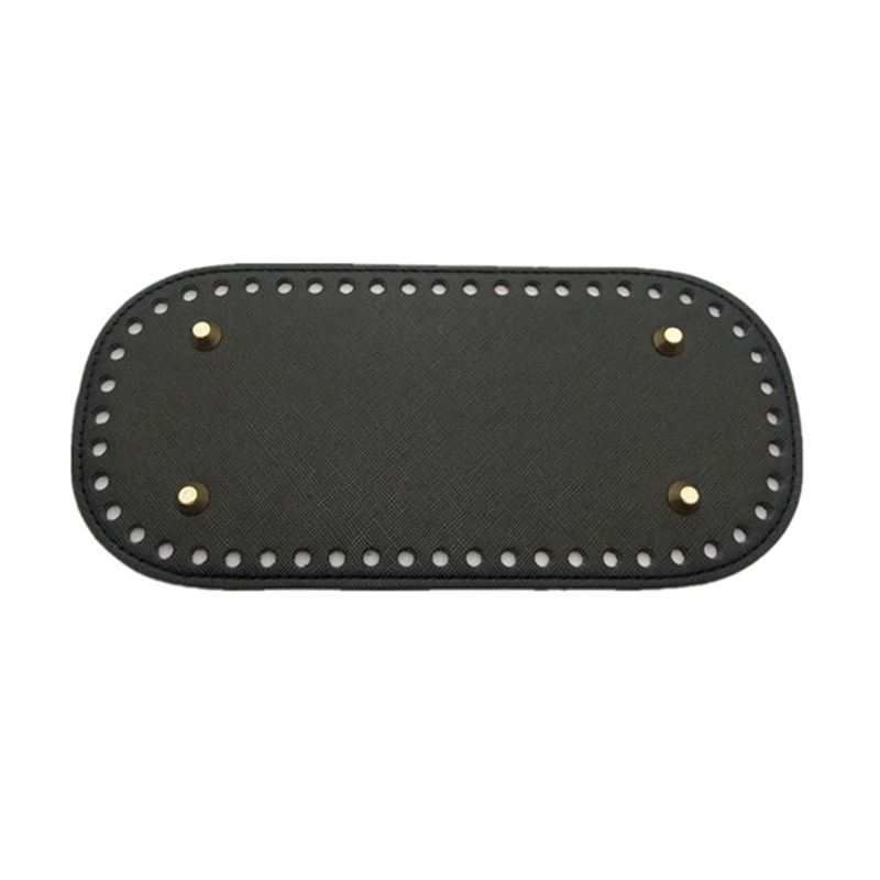 22x10cm lange bodem voor gebreide tas PU lederen tasbasis Handgemaakte bodem met gaten Diy gehaakte tasbodemaccessoires: Licht Goud