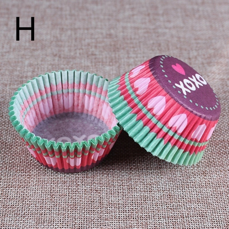 100 Stk/set Papier Cake Formulieren Cupcake Liner Bakken Muffin Box Cup Case Party Tray Cakevorm Decorating Gereedschap Muffin Cupcake papier: H