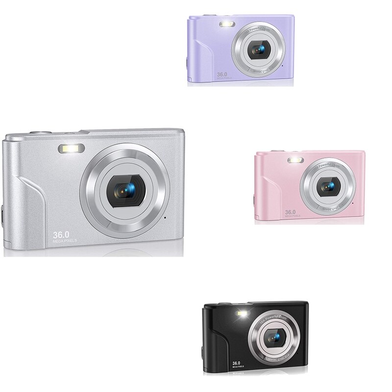 1080P 36.0 Mega Pixels Digital Camera with 16X Digital Zoom, LCD Screen, Portable Mini Cameras for Students Teens