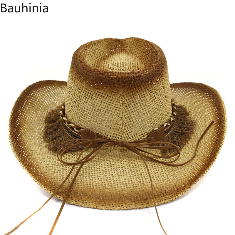 Frühling Sommer Wilde Herren Stroh Hüte Männer der Frau der Westlichen Cowboy-Hut Sonnenhut Großen Strand hut