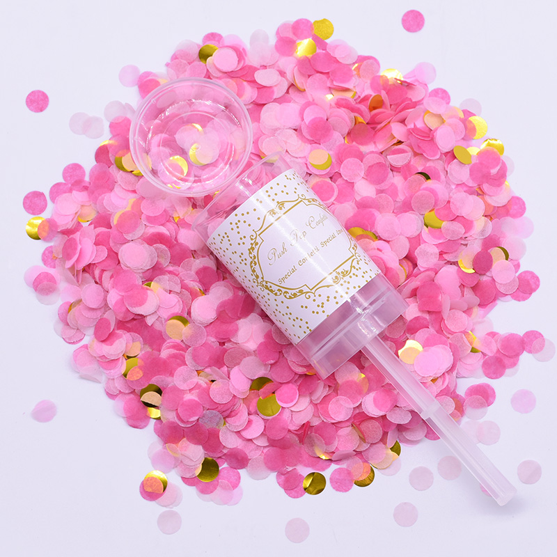 1Pcs Confetti Push Poppers Wedding Bridal Shower Mixed Push Pop Paper Confetti Baby Shower Unicorn Birthday Party Decorations: 3