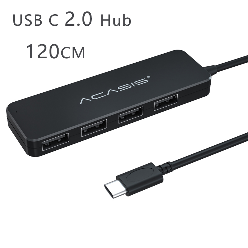 Usb C Hub 3.0 Type C Hub Splitter Voor Macbook Pro Oppervlak Usb 2.0 Hub Adapter Met Micro Usb 4 port Hub Voor Pc Laptop: USB C 2.0(120cm)