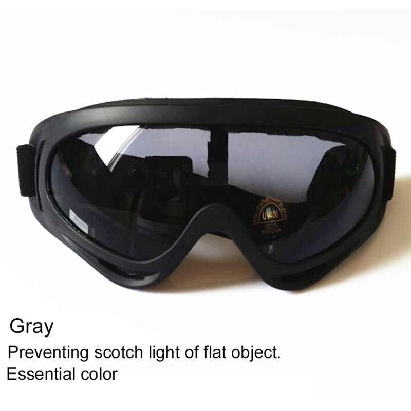 1 stk 5 farver uv -beskyttelse vindtætte beskyttelsesbriller motorcykel cykling snavs cykel atv briller briller: Mørkegrå