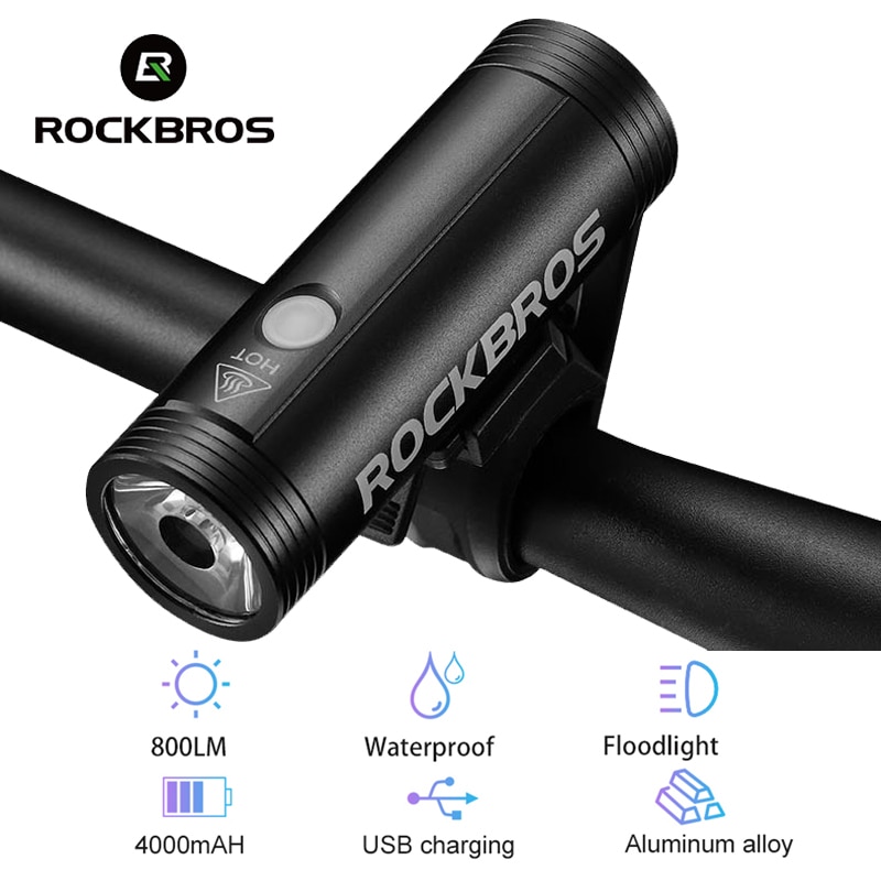 ROCKBROS 400/800 Lumen Bike Front Light Rainproof Bicycle LED Light Flashlight USB Charging MTB Road bike HeadLight Floodlight