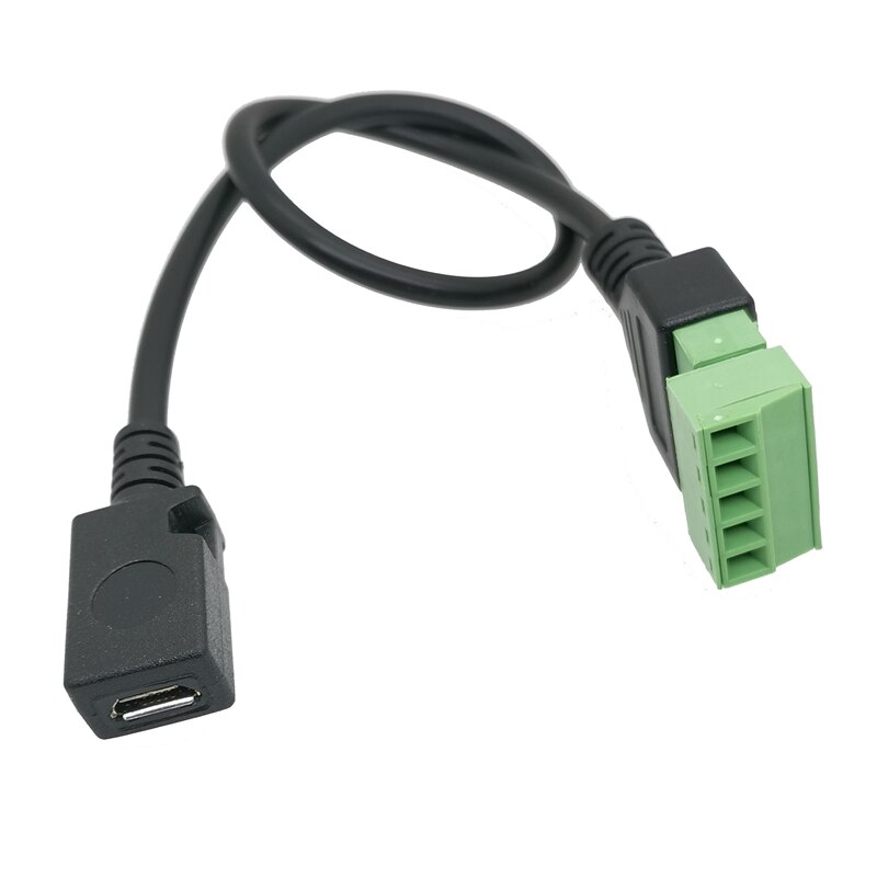 Usb 2.0 hun b micro usb mini usb type-c han  to 5 ben hun bolt skruestik med skærmterminal stik adapter kabel 1ft: 5 mikro usb hun