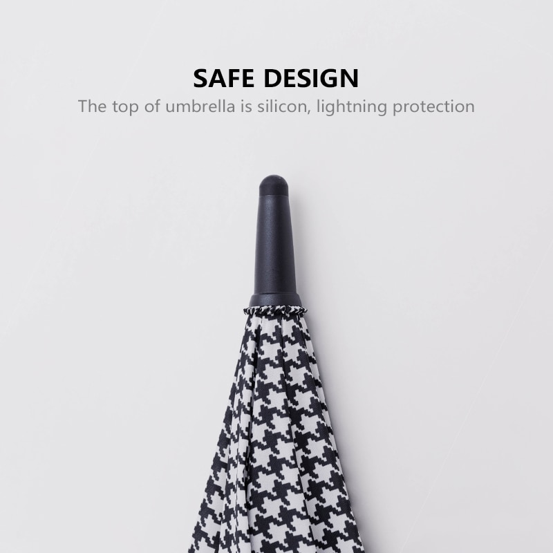 Donna di modo Ombrello pezzato De Poule Ragazze Ombrelli Da Pioggia Donne Resistente Al Vento golf Grande borsa da Viaggio Lungo Signore Ombrello 8K Automatico