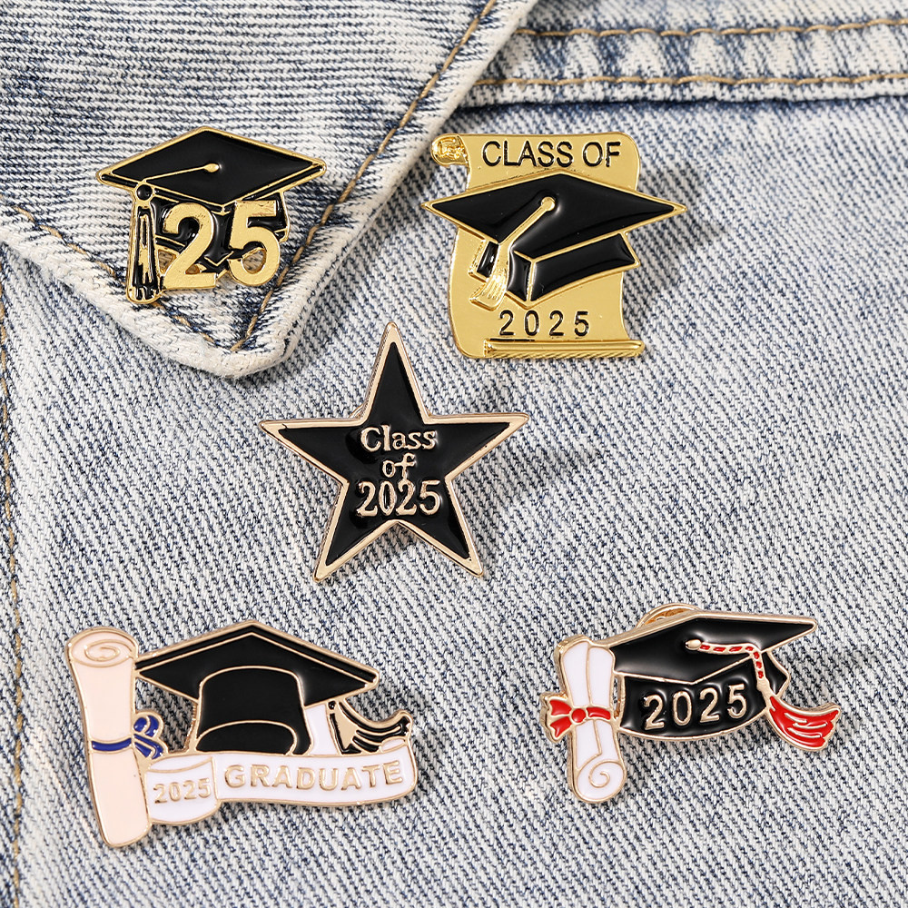 2025 Graduation Seizoen Emaille Broches Doctoraal Hoed Diploma Klasse Van 25 Pins Voor Student
