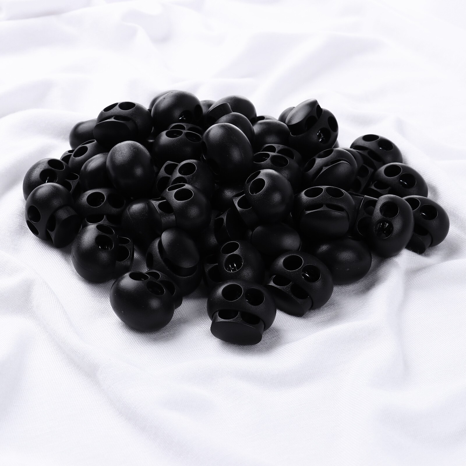 20/50Pcs Plastic Cord Lock End Stoppers Toggle Dubbele Gat Voorjaar Sluiting Varken Neus Knoppen Voor Kleding Lanyard bagage Schoenen