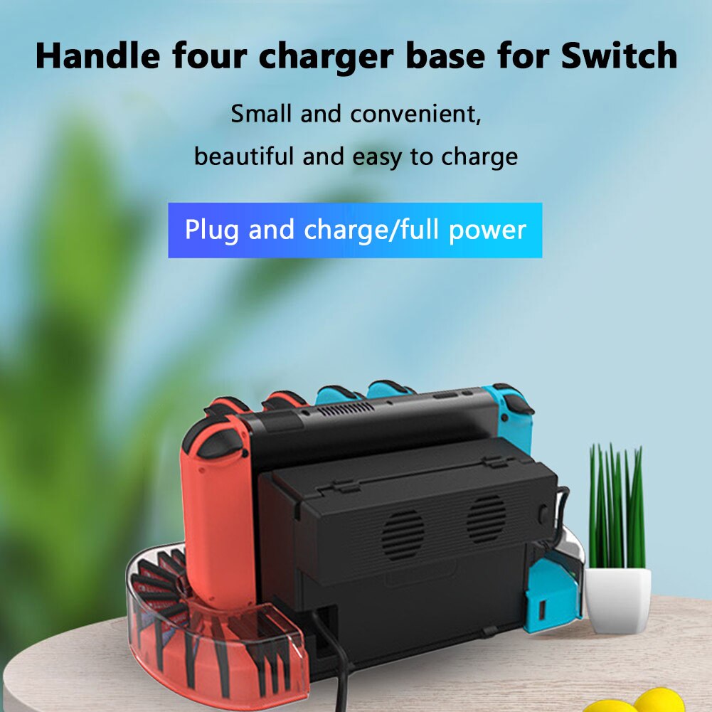 Ladestation für nintendo switch-controller mit led-anzeige, passend für oled-controller 4 spiele-slots