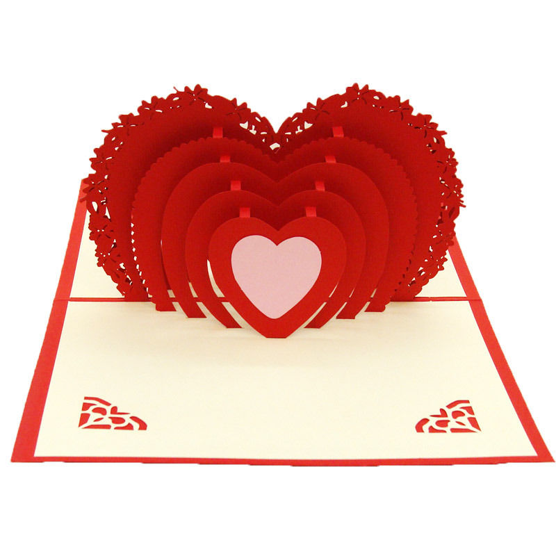 3d pop up lykønskningskort kærlighed romantisk fødselsdag bryllup jubilæum valentinsdag invitationer lykønskningskort: 5