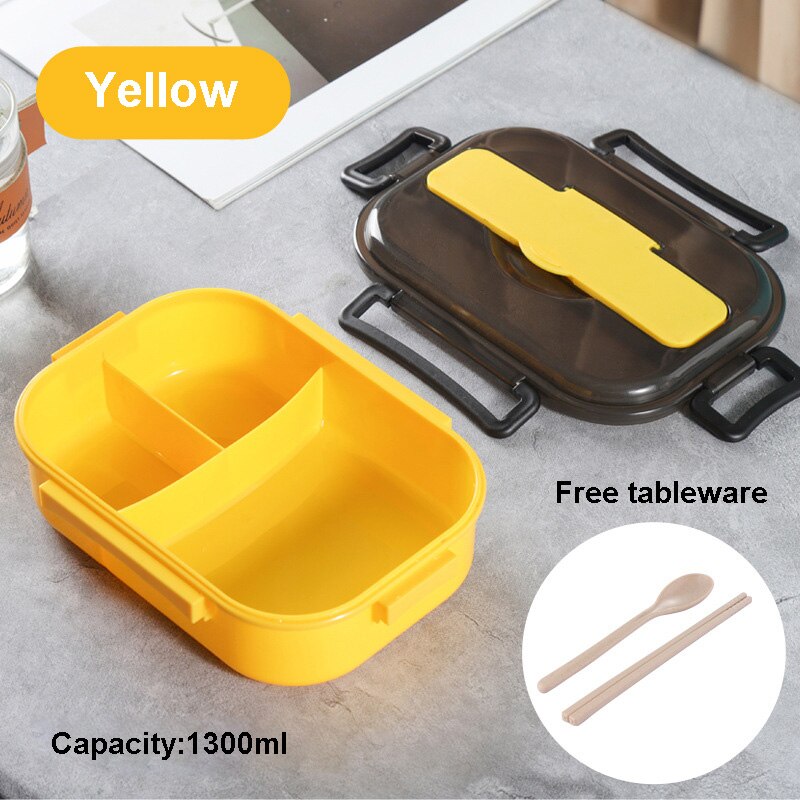 Bento box japanese style food container storage insulated lunch container Breakfast Boxes Wheat Straw Material lunch box: yellow