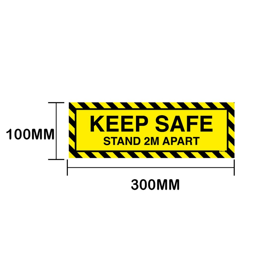 1pc Door Sticker "KEEP SAFE, STAND 2M APART" Keep Safe Distance Sign Sticker For Office Business Door Notice
