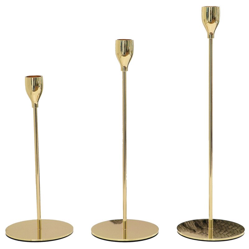 1pcs Luxury Gold Metal Wedding Candle Holders Home Decoration Living Room Decor Party Table Candlestick