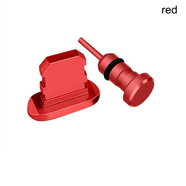 Anti Dust Plug Mobile Phone Charging Port Plug+3.5mm Earphone Jack Port Plug For Apple iPhone X XR XS XS Max 8 7 6S 6 Plus 5 SE: Red