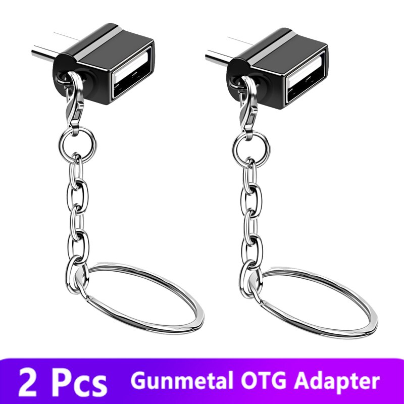 ANMONE USB Typ C OTG Adapter Typ-C Zu USB Konverter für USB C PD Ladegerät Maus tastatur Blitz disk Tragbare Schlüsselbund OTG Stecker: 2Stck Rotguss Stecker