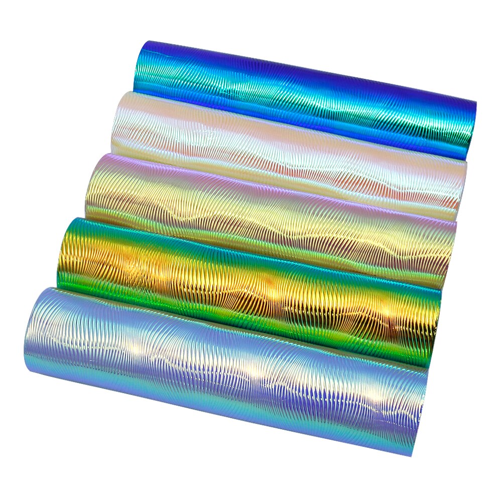 20*34cm patrón de onda iridiscencia Bump textura cuero sintético, materiales hechos a mano DIY para hacer pendientes de artesanías, 1Yc7346