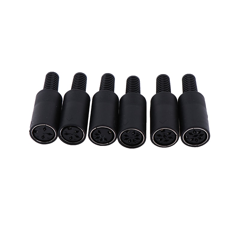 1pc hann/hun din plug socket-kontakt 3/4/5/6/7/8- pins chassiskabelmontering chassiskabelfeste med plasthåndtak