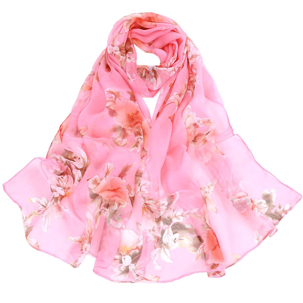 Vrouwen Perzik Bloesem Print Sjaal Zomer Dunne Zachte Wrap Dames Elegante Bloemen Sjaal Ademend Chiffon Sjaals Halsdoek Tippet: i