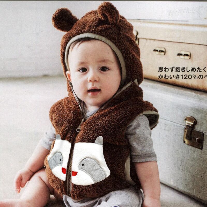 automne hiver bébé polaire gilet dessin animé chat épaissir coton bébé fille gilet enfant en bas âge garçons veste sans manches