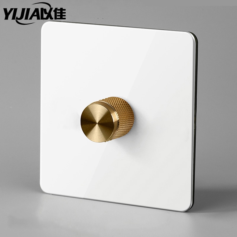 Interrupteur mural en laiton, bouton à bascule en métal vintage 220v 1/2/3/4 gangs .2 voies 10a interrupteurs pour salon levier en laiton panneau blanc