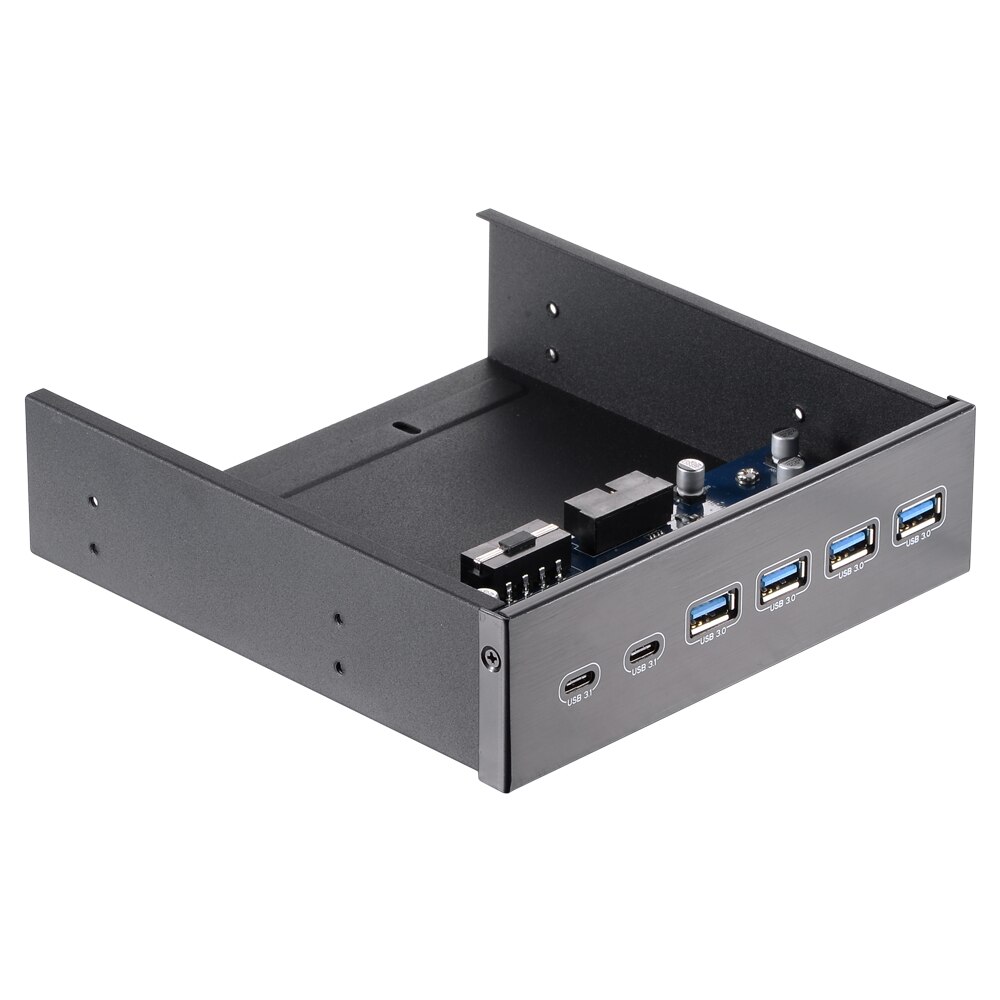 5.25 " front bay usb hub 2-- poorts usb 3.1 & 4-- poorts usb 3.0 hoge snelheid 5 gbps usb hub frontpaneel computerbehuizing optische drive bay